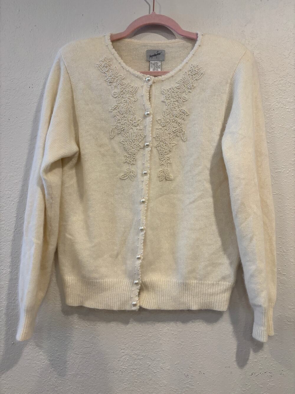 Jacqueline Ferrar Angora Blend Cardigan Sweater embellished Women’s Size M